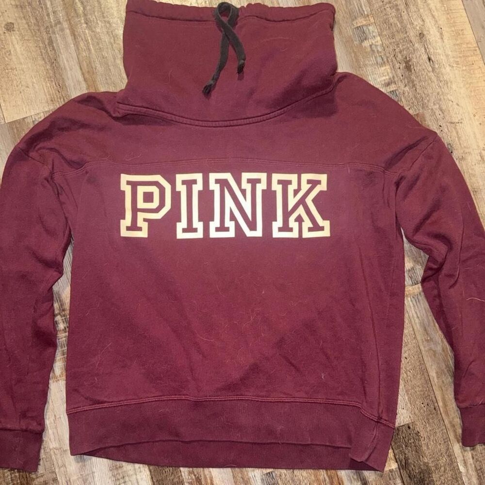 Victoria's Secret PINK Burgundy Cowl Neck Sweatshirt Women's Medium